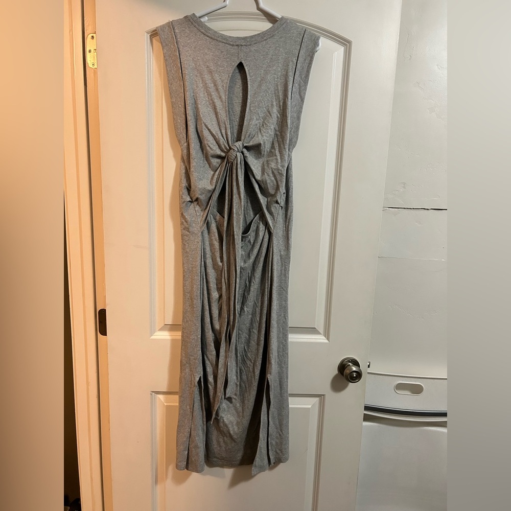 Vince Wrap‎ Waist Dress In Heather Grey size large - Picture 2 of 10